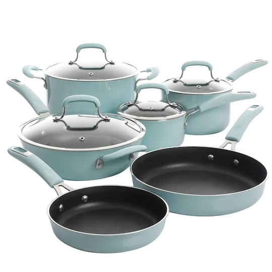 Kenmore® Elite Andover 10-Piece Glacier Blue Nonstick Aluminum Cookware Set